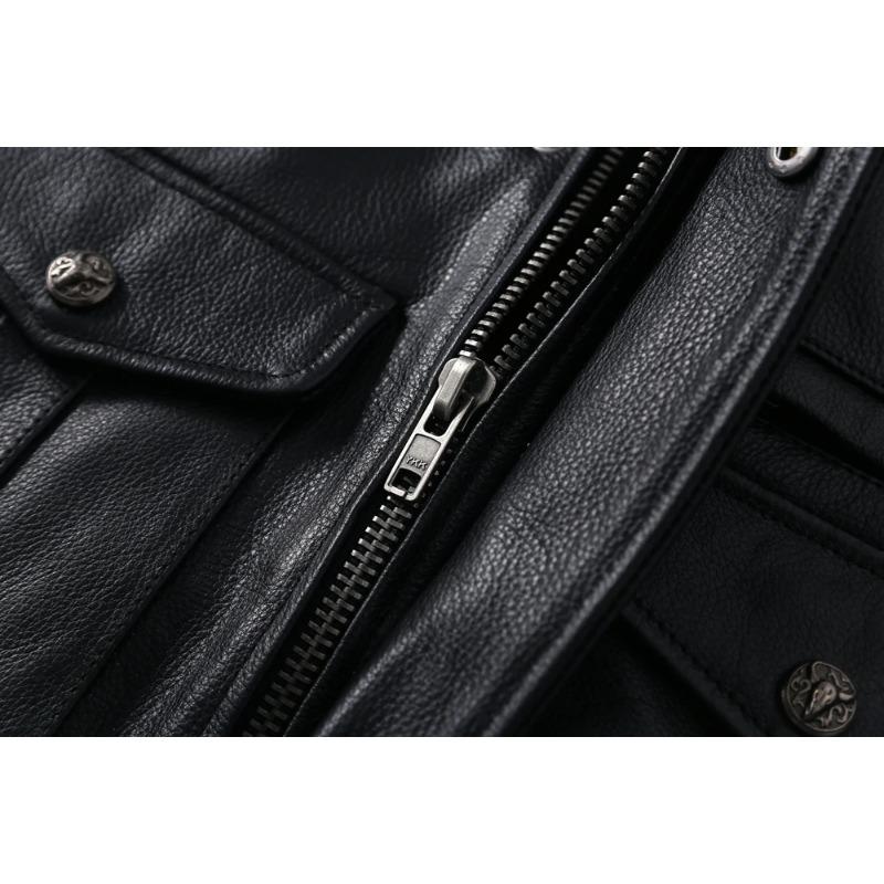 Chinese Size Men Genuine Leather Jacket Natural Cowhide Men's Leather Coat Male Leather Clothing Autumn Spring