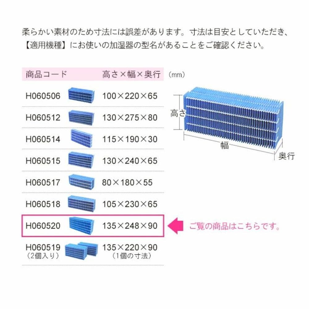 Genuine Dainichi Humidifier Replacement Antibacterial Evaporative Filter Blue H060520, Rayon,