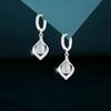 925 Sterling Silver Angel Teardrop Earrings for Women, High-End Niche Light Luxury with Cat's Eye Stone.