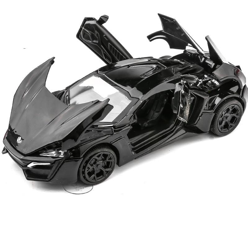 

1/32 LYKAN Hypersport Суперкар Сплав Машинка Литые и Игрушечные Транспортные Средства Модель Машинки Звук и свет Инерционная Машинка Игрушки Для Детей Подарки чёрный