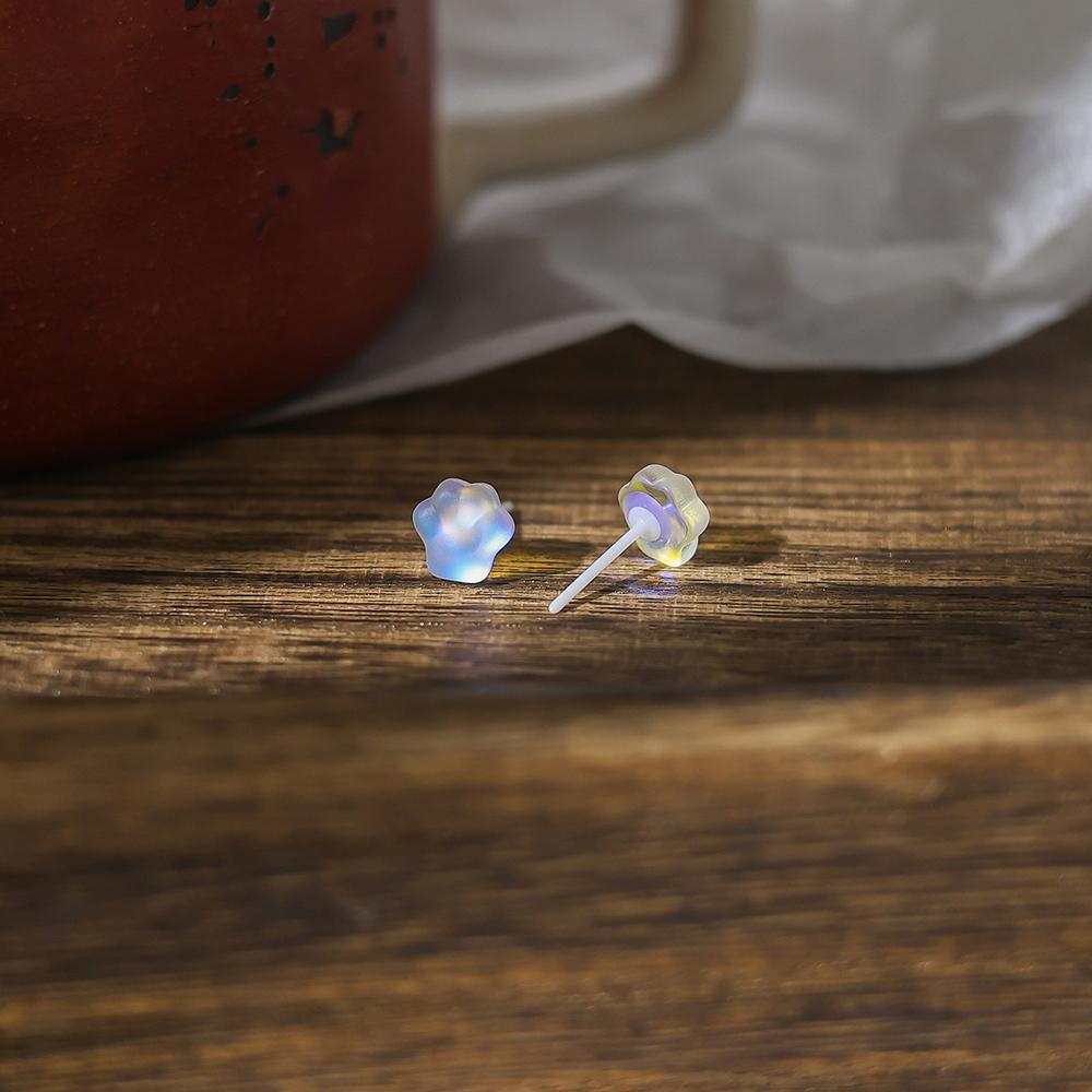 Bioceramic Needle Heart Geometric Mini Stud Earrings For Women Allergy Prevention Piercing Ear Hole Jewelry