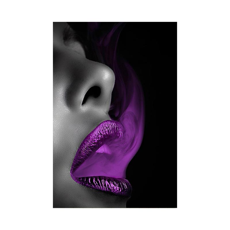 

Картина Женский портрет Скандинавия Плакаты и принты Настенные художественные картины для гостиной Диван Черно-белые губы Куадрос Холст 20x30cm