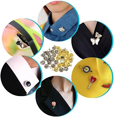 TOAOB 150 Pairs Butterfly Clutch Pin Backs Gold Silver with 3 Hot Glue DIY Jewelry Brooch Craft