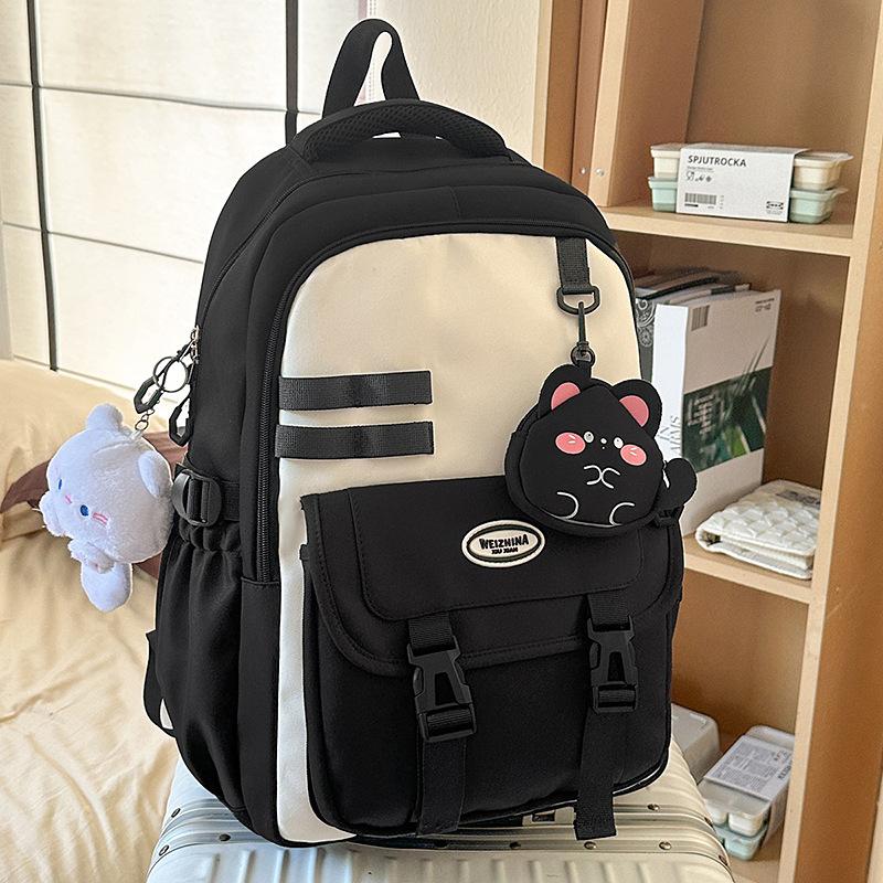 Schoolbag: Japanese soft milky healing style, fresh collegiate backpack, student, girl, weekend short trip backpack