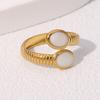 Open Ring Wide-Faced Vintage Index Finger Ring Distressed Texture Retro Style Stainless Steel Texture Stacking Finger Band Jewelry Gift