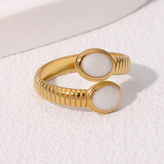 Open Ring Wide-Faced Vintage Index Finger Ring Distressed Texture Retro Style Stainless Steel Texture Stacking Finger Band Jewelry Gift