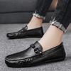Summer Business Dress British Casual Black Leather Shoes Sports Driving Beanie Shoes Trendy Shoes