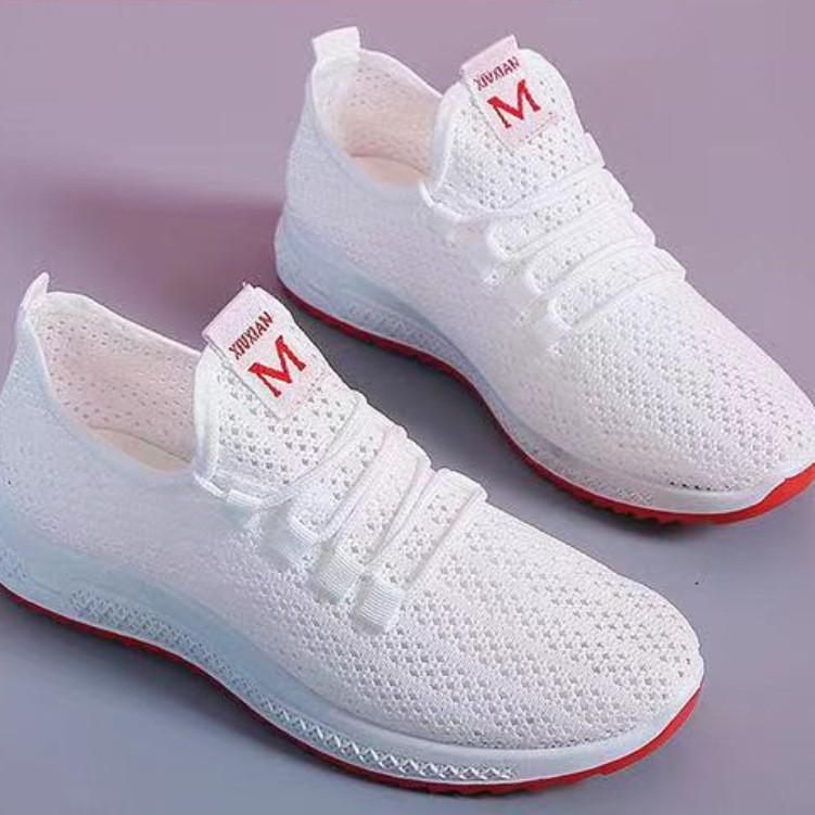 

Summer women s shoes fashion sports shoes breathable fly weaving casual running shoes comfortable mother shoes breathable and comfortable 36