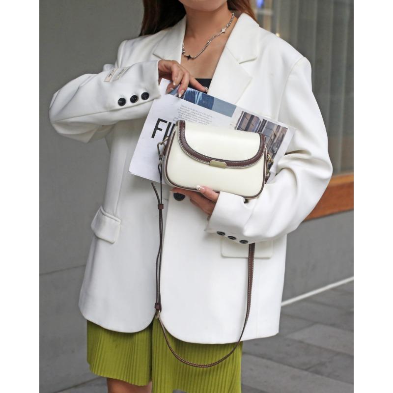 Vegetable Tanned Cowhide Small Bag Genuine Leather Women's Bag Fashion Vintage Single Shoulder Crossbody Color Head Layer Cowhide