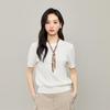 ESE-Y Women's Lyocell Linen Blend Cable Knit Short Sleeve Top