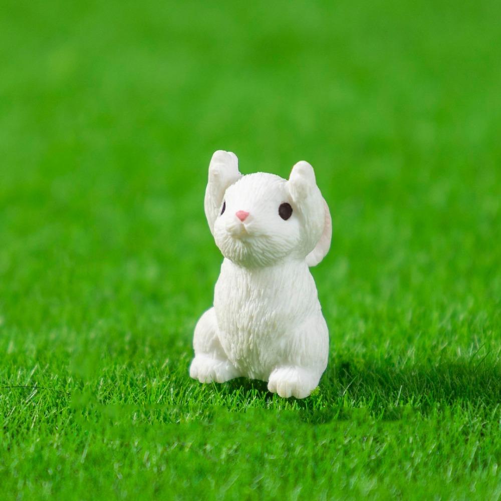 Żywiczna Mini Figurka Królika Wielkanocnego Jajko Wielkanocne Kreskówkowy Króliczek Statuetka Dekoracja Domku dla Lalek