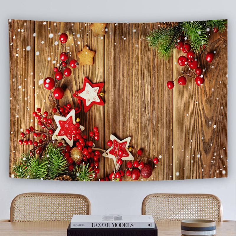 Customizable Christmas Backdrop Nordic-style Cross-border E-commerce Fireplace Tapestry Home Decor Photo Prop Hanging Cloth