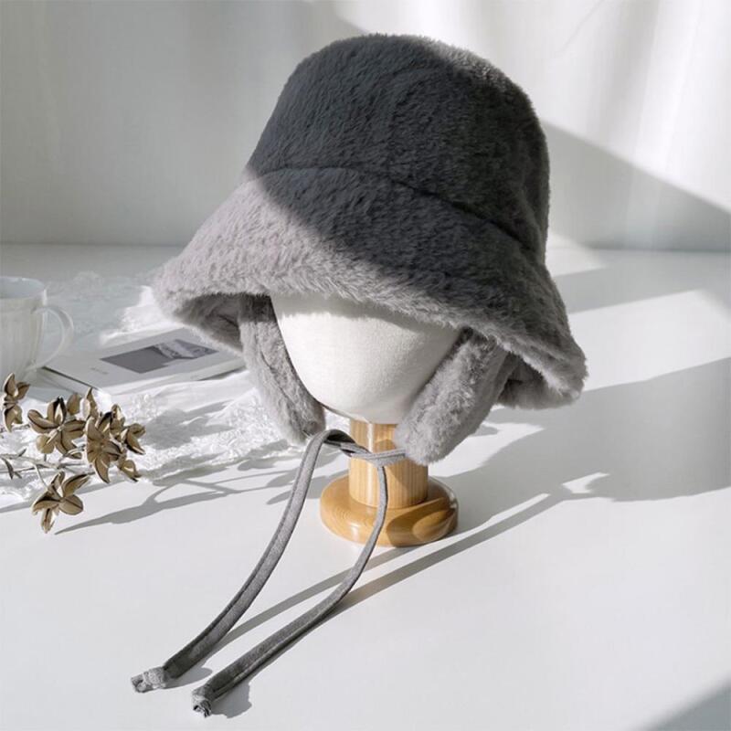 

Зимние меховые наушники Nogoki Женская однотонная панама Мустанг gray