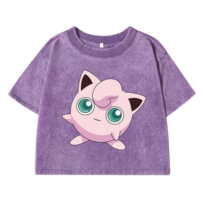 Jigglypuff Camiseta Japonesa Ropa Mujer Verano Camiseta Retro Americana Humor Transpirable Camiseta Crop Suave