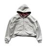Sudadera con capucha a cuadros reversible para hombre con cremallera de manga larga