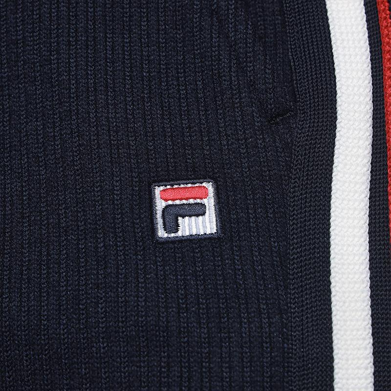 FILA Heritage Classic Striped Stretch Comfortable Knitted Loose Straight Leg Casual Pants Women bottoms Legendary-Blue F11W548607FNV