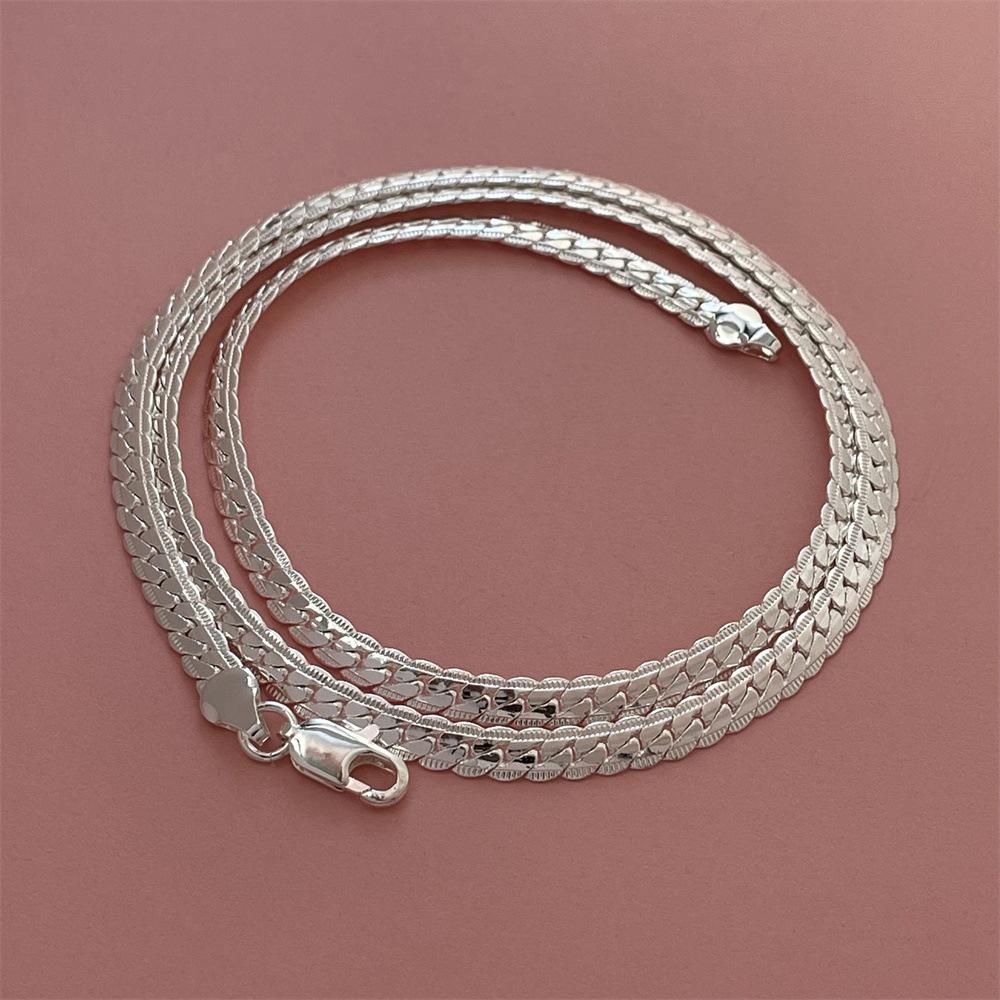 2026 European and American Jewelry Plated 925 Silver 40-60CM Car Lace Necklace 40CM