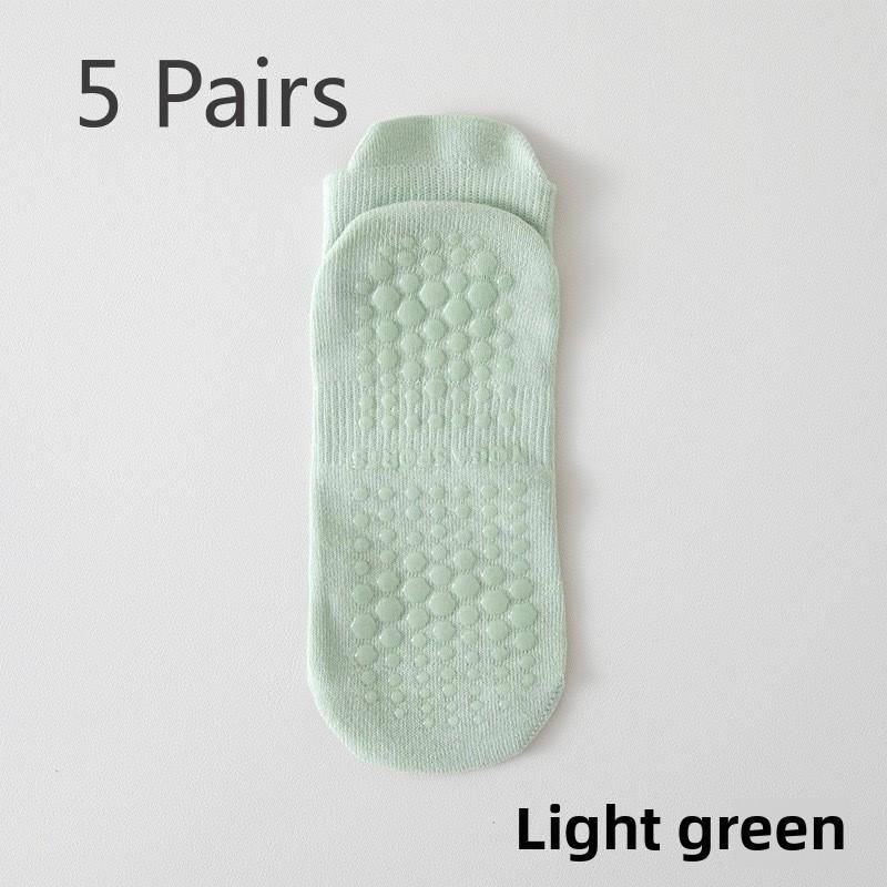5 Pairs of Girls Spring and Summer Yoga Silicone Anti Slip Silent Mesh Short Socks