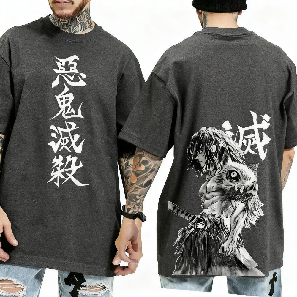 Demon Slayer Klinge Izunosuke Anime Muster FrühlingSommer Saison Y2K Stil Herren und Damen Streetwear