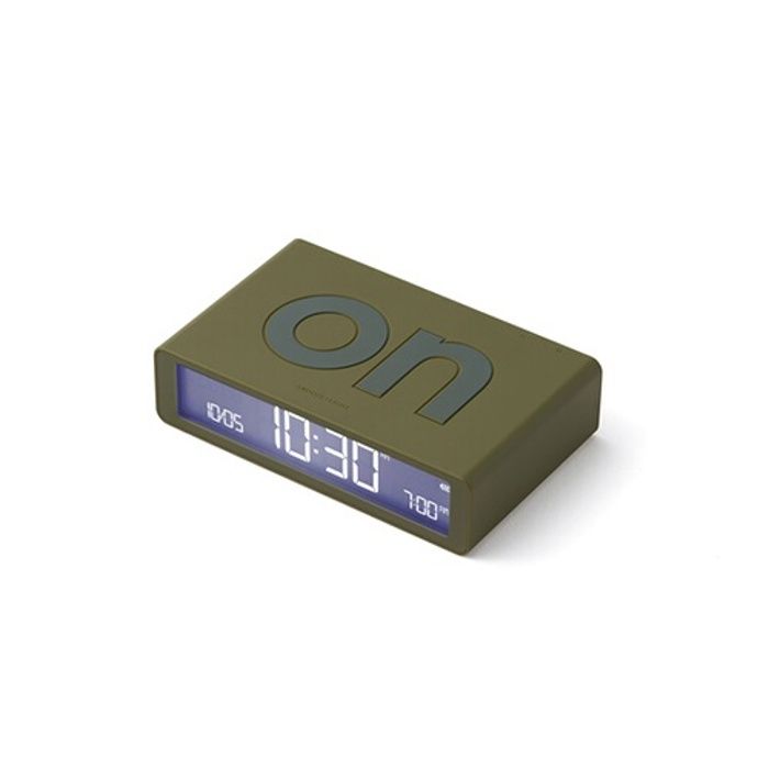 Lexon Flip Classic Khaki Alarm Clock Designer Adrian&jeremy Wright