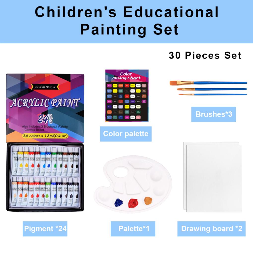 Art With Acrylic Paint Set 24 Rich And Lustrous Colors Creative Paints Kits