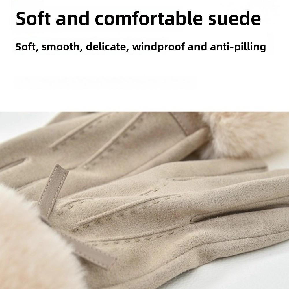 Plush Wrist Touch Screen Gloves Suede Winter Gloves New Cycling Gloves  Outdoor Activities