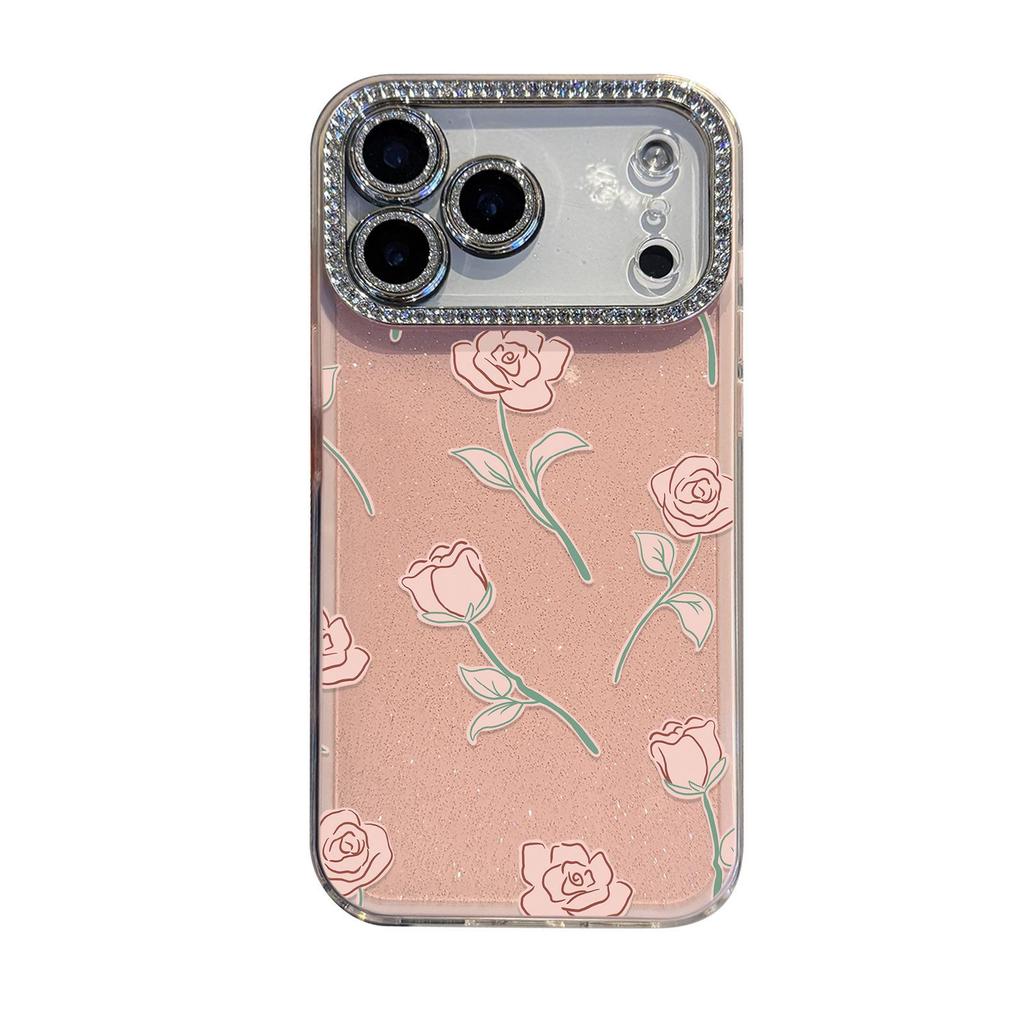 Hand-Painted Rose Case for Apple iPhone 17 Pro Max - Compatible with iPhone 13/15/14/11, Female Design