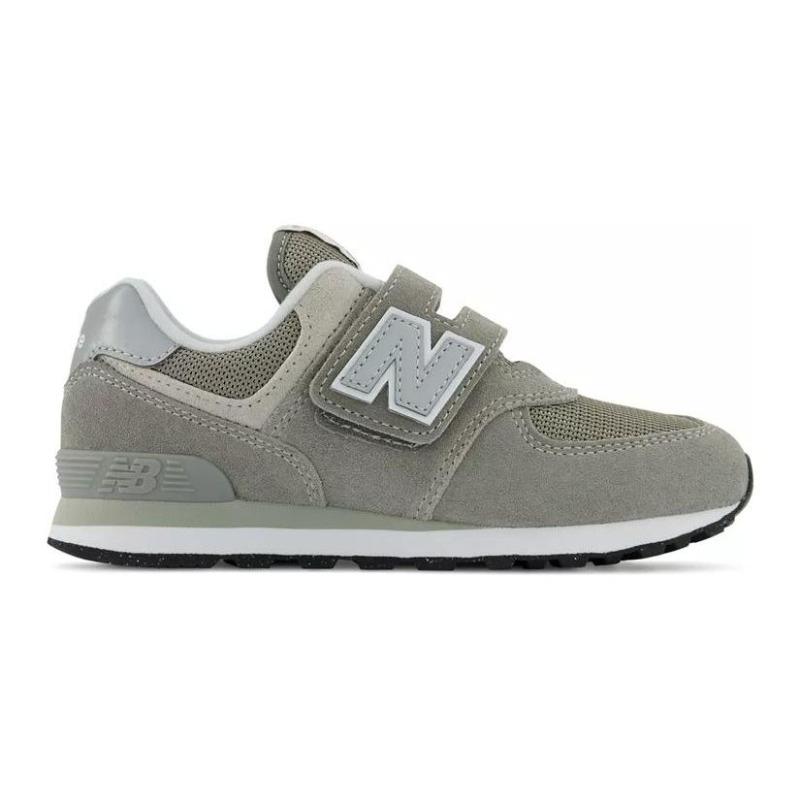 New Balance Kids 574 Hook And Loop Grey White PV574EVG