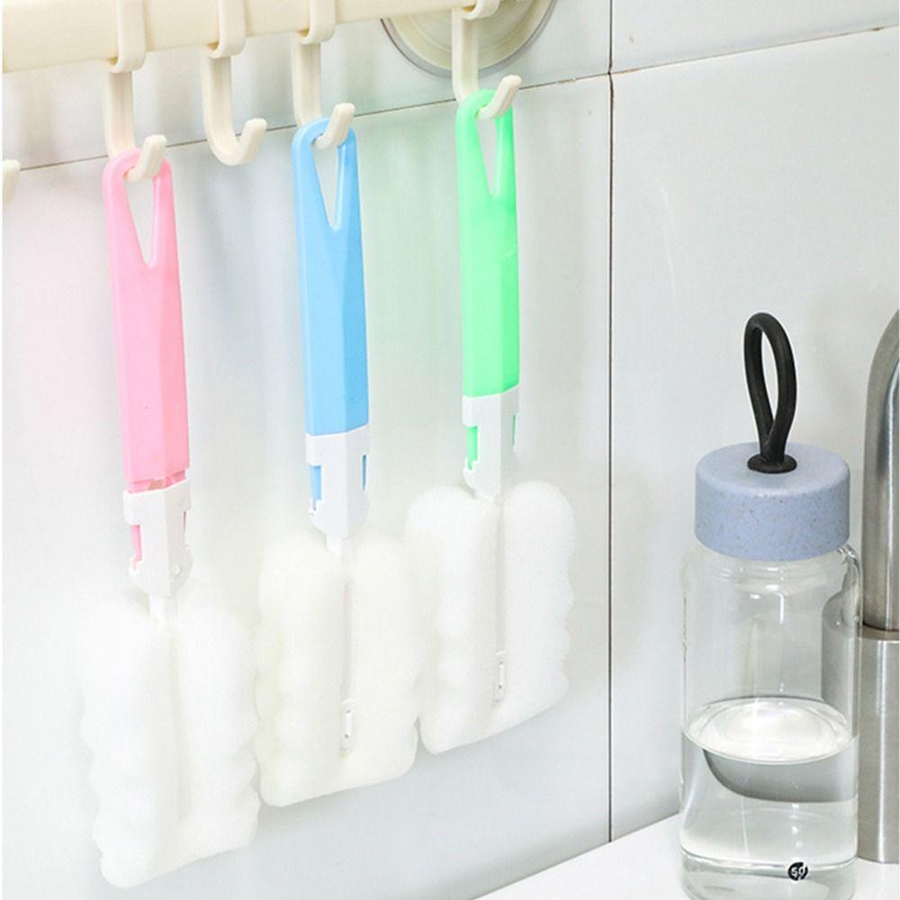 Long Handle Milk Bottle Brush Detachable Cup Cleaning Brush Sponge Cup Washing Brush  Kitchen