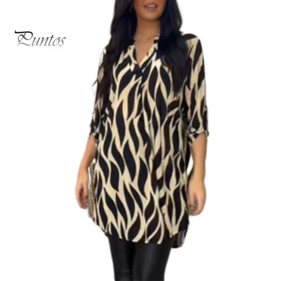 

Женская повседневная рубашка с v-образным вырезом и коротким рукавом, свободная блузка с цветным блокирующим полосатым принтом, рубашка средней длины, рабочая одежда 2XL хаки