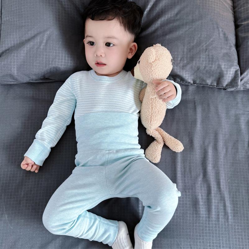 2025 Pure Cotton Kids' Autumn Warm Set: Class A Top & Trousers for Boys and Girls