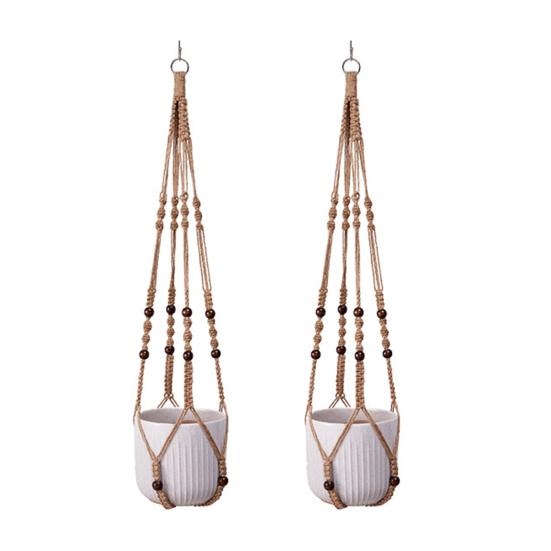 

Макраме Подвеска для растений Бохо Подвесной держатель для кашпо Хлопковая веревка Подвеска для цветочного горшка для декора дома, патио, сада D