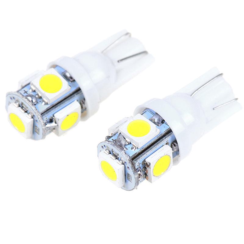 10Pcs White T10 Wedge 5-Smd 5050 5W5 Led License Plate Bulbs Indicator Light