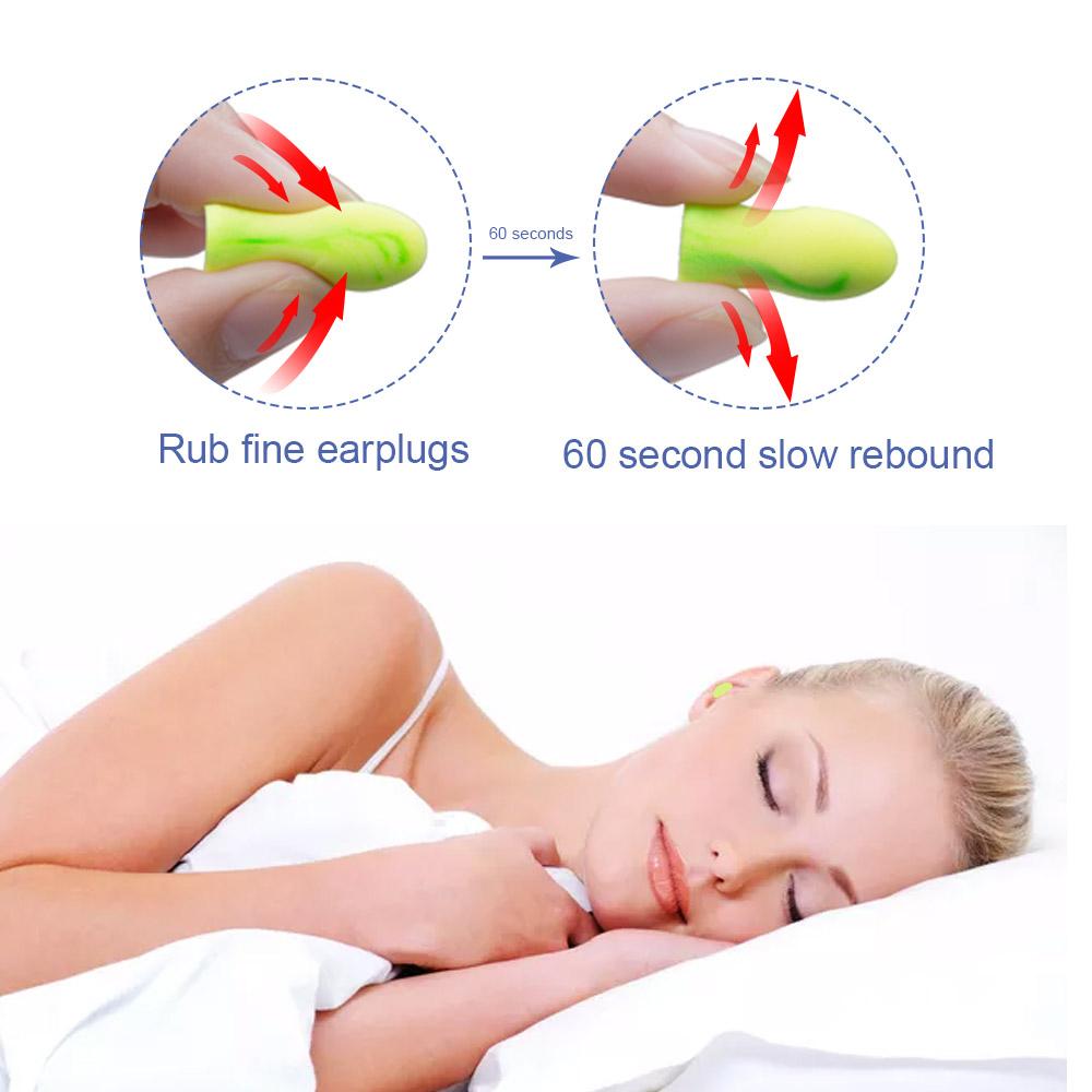Tcare 1Pair Soft Foam Earplugs 35Db-60Db Snr Noise Reduction for Sleeping Travel Learn Sound Insulation Anti-Noise