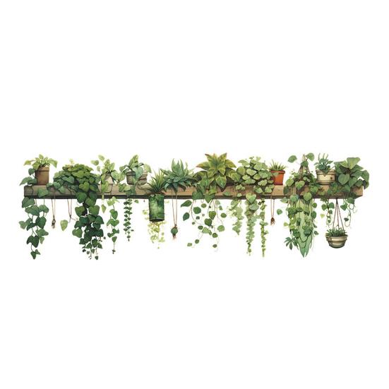 

Potted Plants Shelf Wall Sticker Waterproof PVC Self-adhesive Living Room Bedroom Home Office Potted E