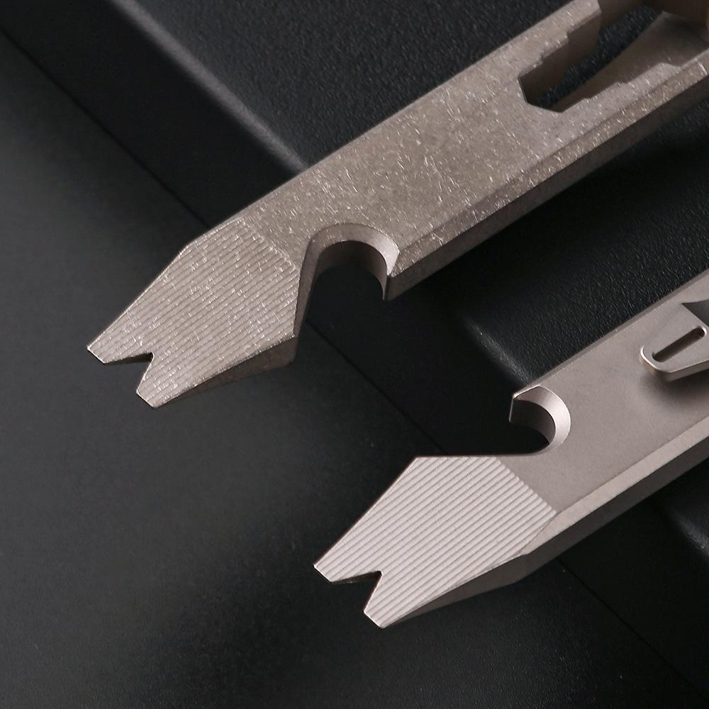 Titanium Alloy Multi-Tool: Outdoor Crowbar, Self-Defense, Bottle Opener, Wrench, EDC Gadget.