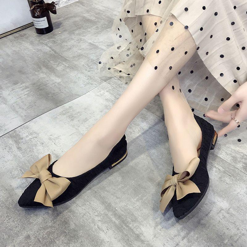 Versatile Flat Bow Fairy Gentle Shoes 2025 Spring/summer New Pointed Toe Single Shoe Women