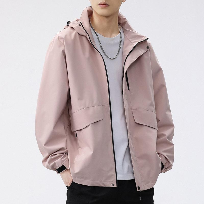 Sports Jacket for Boys 2026 New Loose Casual Hooded for Spring Autumn Solid Color Windproof Waterproof