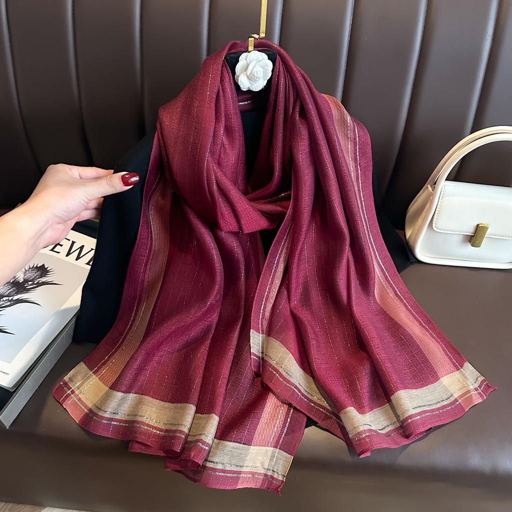 Long Silk Wool Scarf Shawls and Wraps for Women Foulard Luxury Brand Hijab New Lady Pashmina Neck Scarves Bandana Poncho