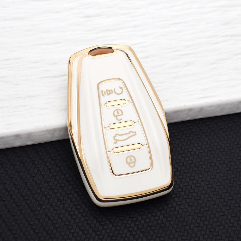 New Protective Key Case Cover for Geely Coolray 2024/X6/Emgrand/Global Hawk GX7 Soft TPU Key Case With Key Chain Auto Parts