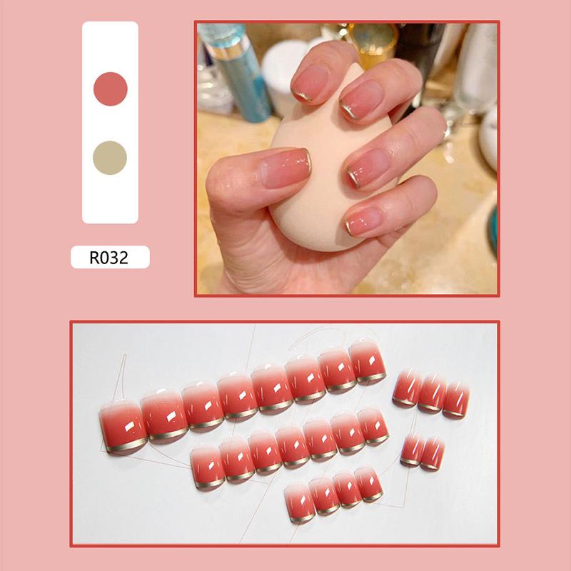 24 Pieces Boxed New Finished Nail Patch Fake Nail Wearable Nail Patch Waterproof