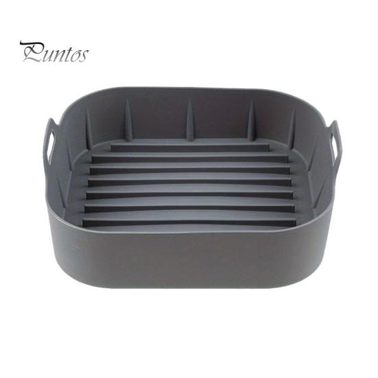 

Силиконовый противень для выпечки с ручками для аэрофритюрницы, многоразовые квадратные вкладыши для аэрофритюрницы с антипригарным покрытием, корзина для аэрофритюрницы объемом 4–6 кварты, аксессуары для равномерного нагрева Square серый