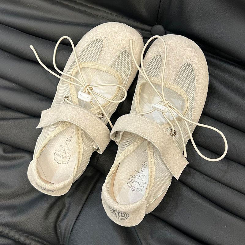 

Сладкие и соленые корейские женские туфли-лодочки с круглым носком и бантом, женские балетки из сетки, дышащие, с мелким вырезом, туфли Мэри Джейн 40 бежевый
