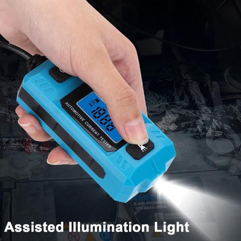 Tester di Corrente per Veicoli Strumento Diagnostico Display LCD Retroilluminato Tester di Rilevamento Guasti 0,01A~19,99A Analizzatore di Perdite