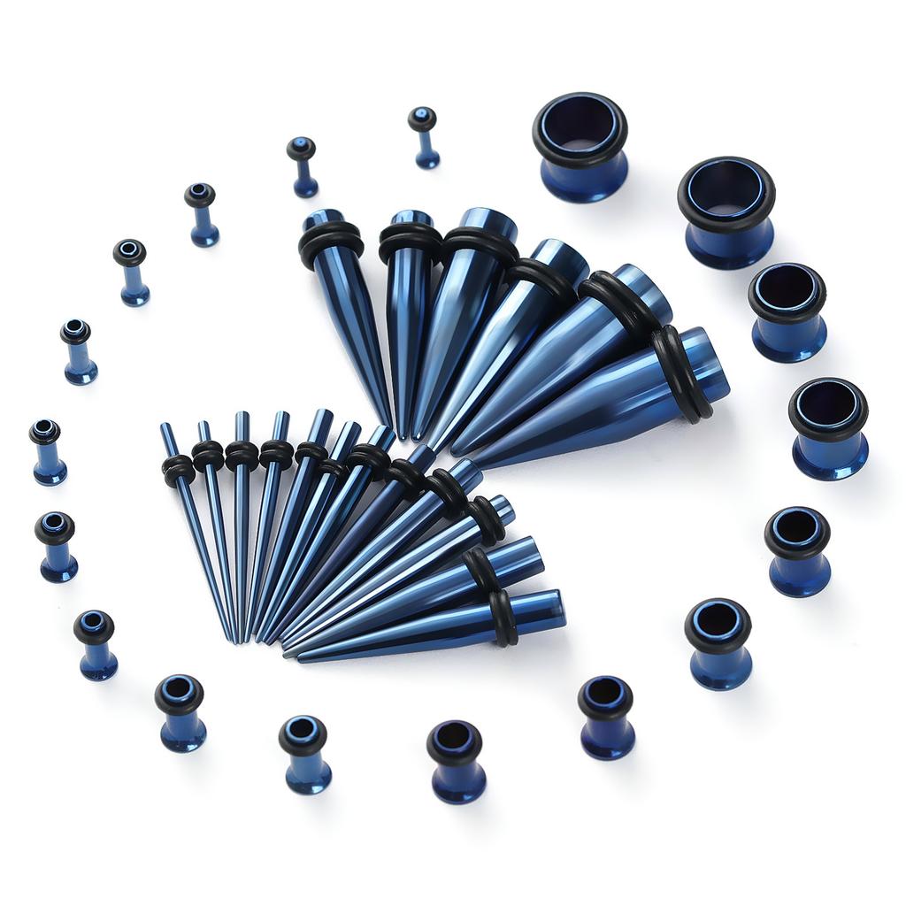 Edelstahl Spitzer Kegel Einzelhorn Ohrdehner Set 36 Stück Mehrfarbig Ohrmuschel Ohrdehner Piercing Schmuck