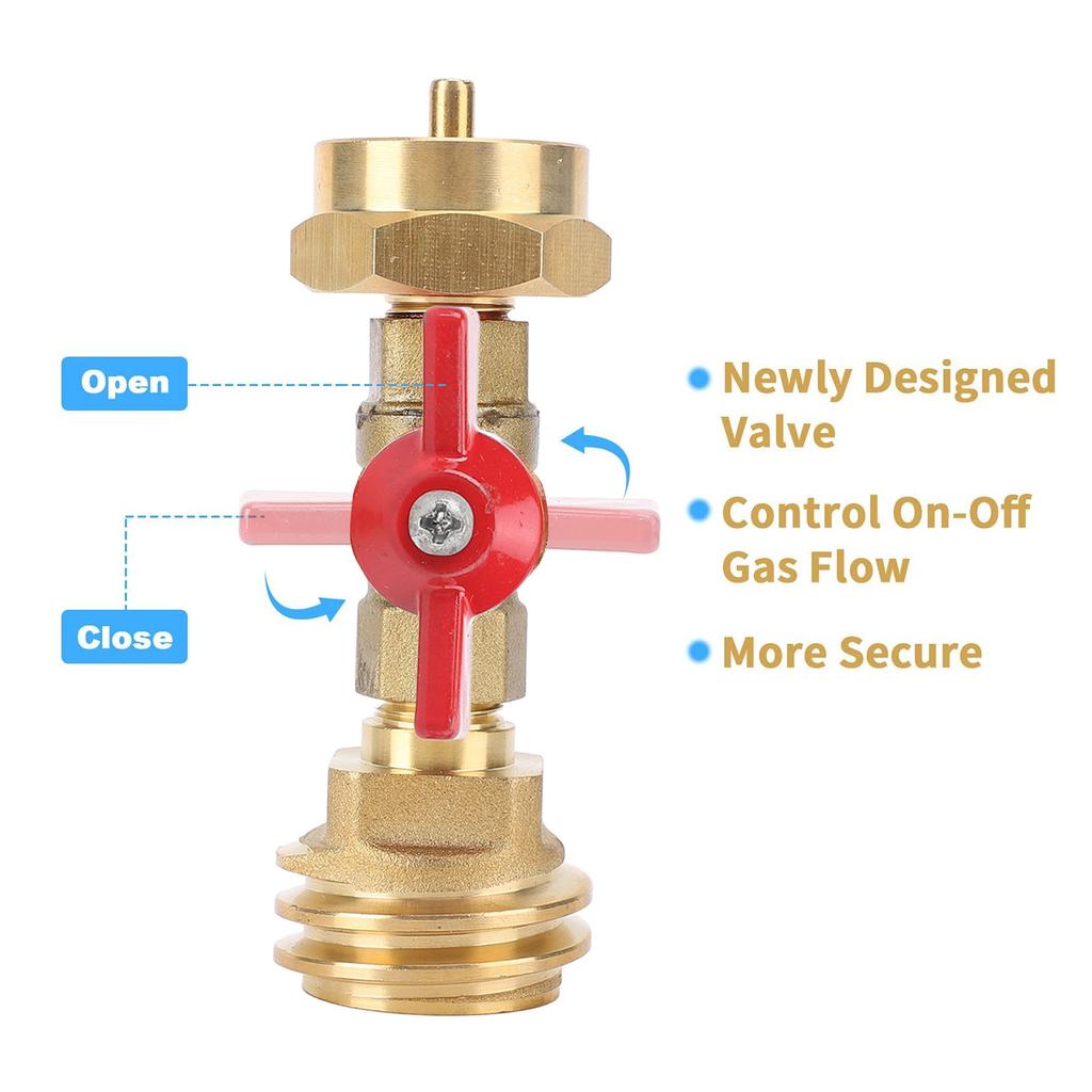 Gas Refill Adapter Wide Compatibility CGA600 Interface 20lb To 1lb Cylinder Converter QCC1 Male POL Female for Barbecue Grills