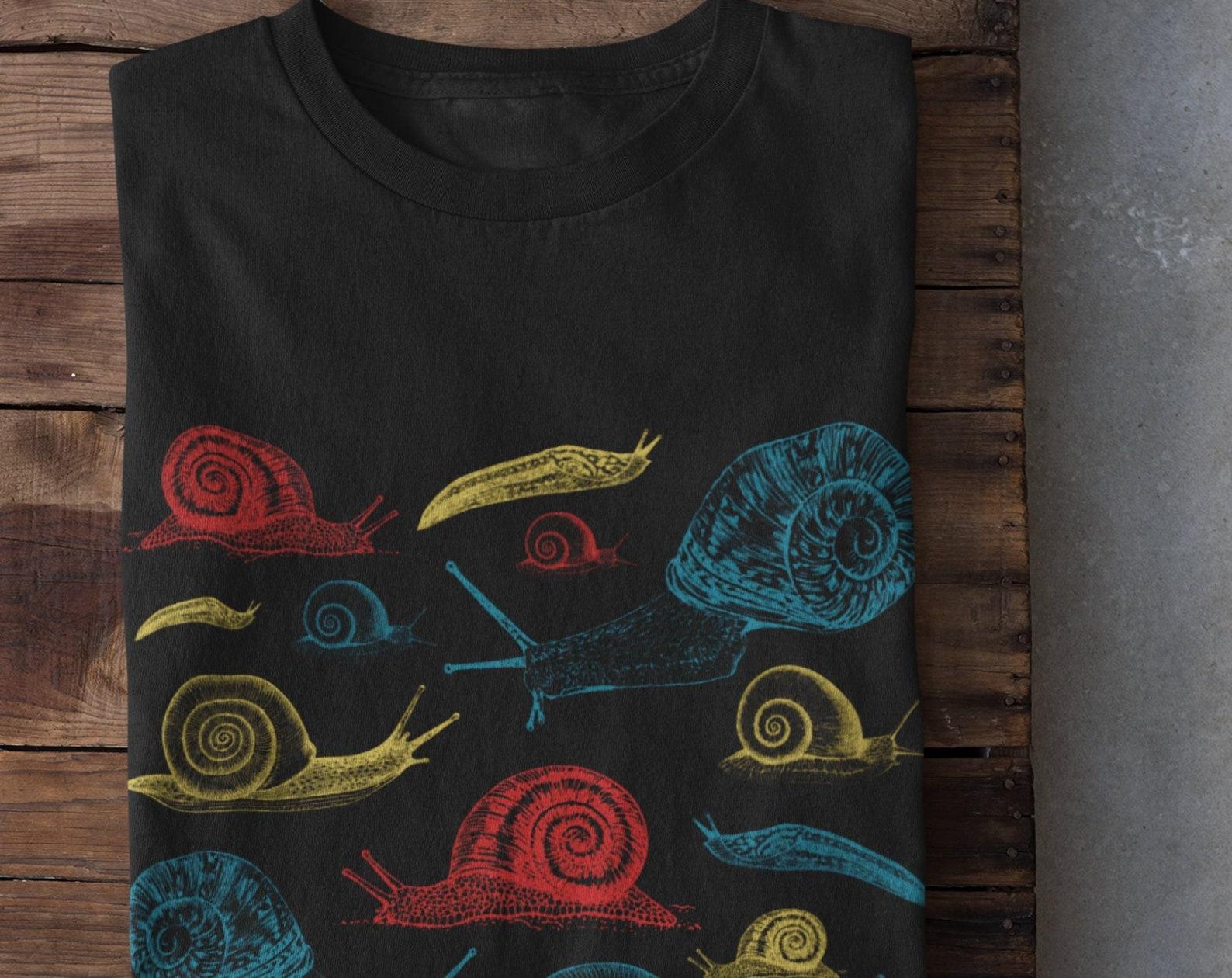 Cottagecore Snail T Shirt,Goblincore Clowncore,Grunge Fairycore Clothing,Witchy T Shirt, Dark Academia Aesthetic Shirt,Botanical Art Tshirt 2XL