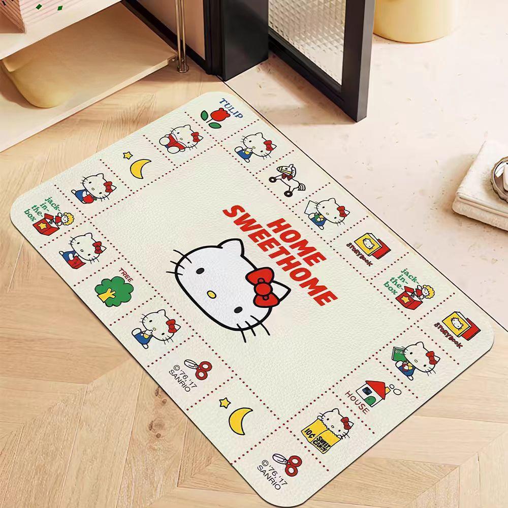 Hello Kitty Quick-Dry Non-Slip Diatomaceous Earth Bath Mat - Absorbent and Easy to Clean