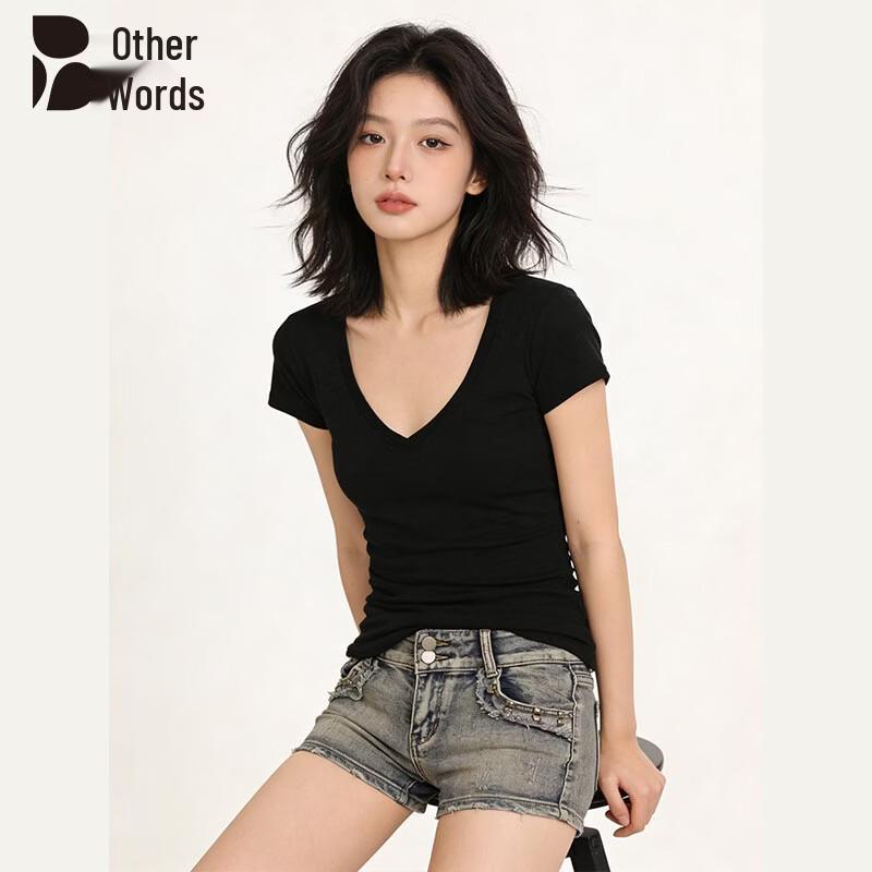 Women s V-Neck Short Sleeve T-Shirt L
