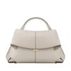 Borsa da Donna Pieghettata in Pelle di Primo Strato Borsa Sorridente Design di Marca Trendy Stile Francese Nuova